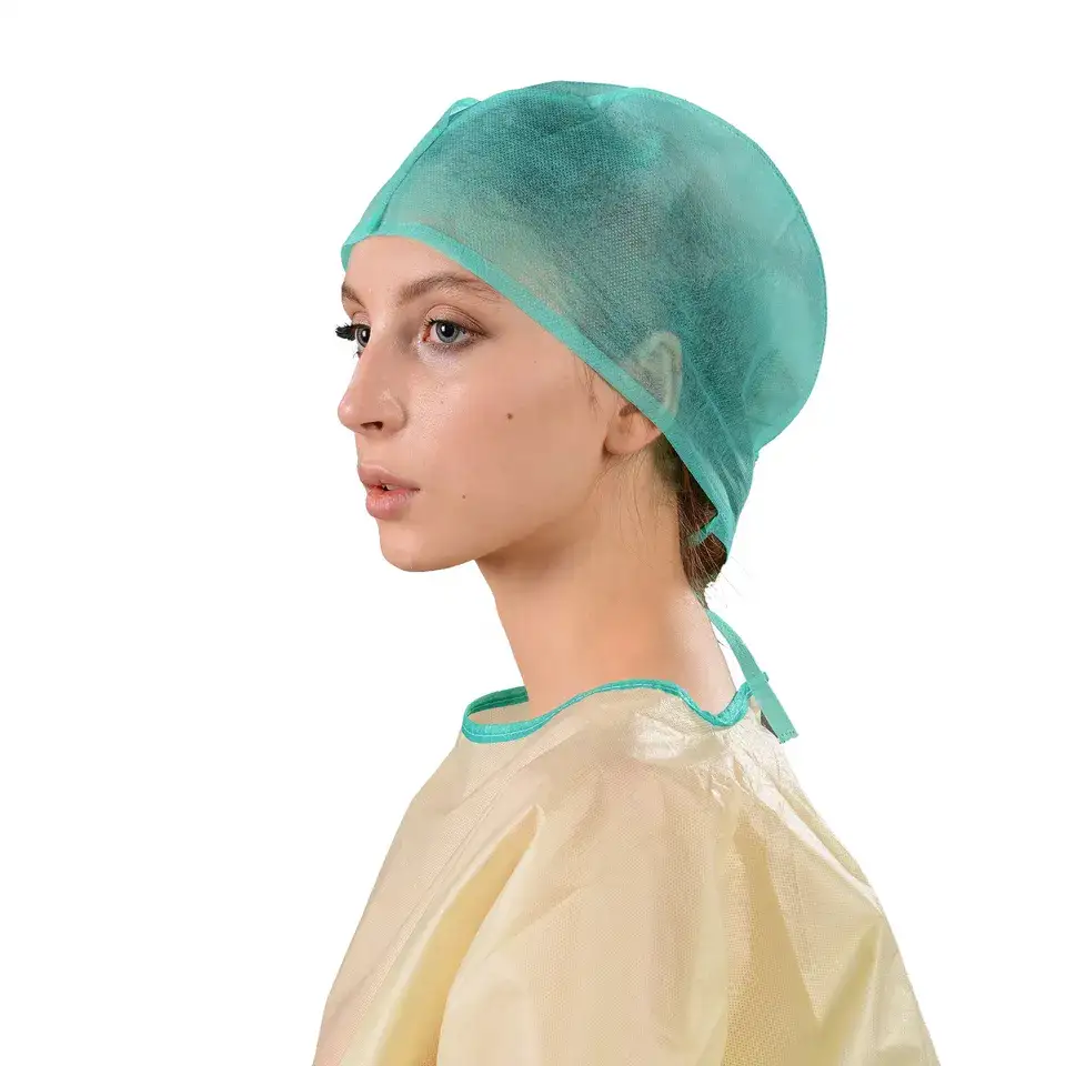 Disposable Non Woven Sms Spp Medical Bouffant Doctor Cap Elastic Disposable Surgical Nurse Caps1 1