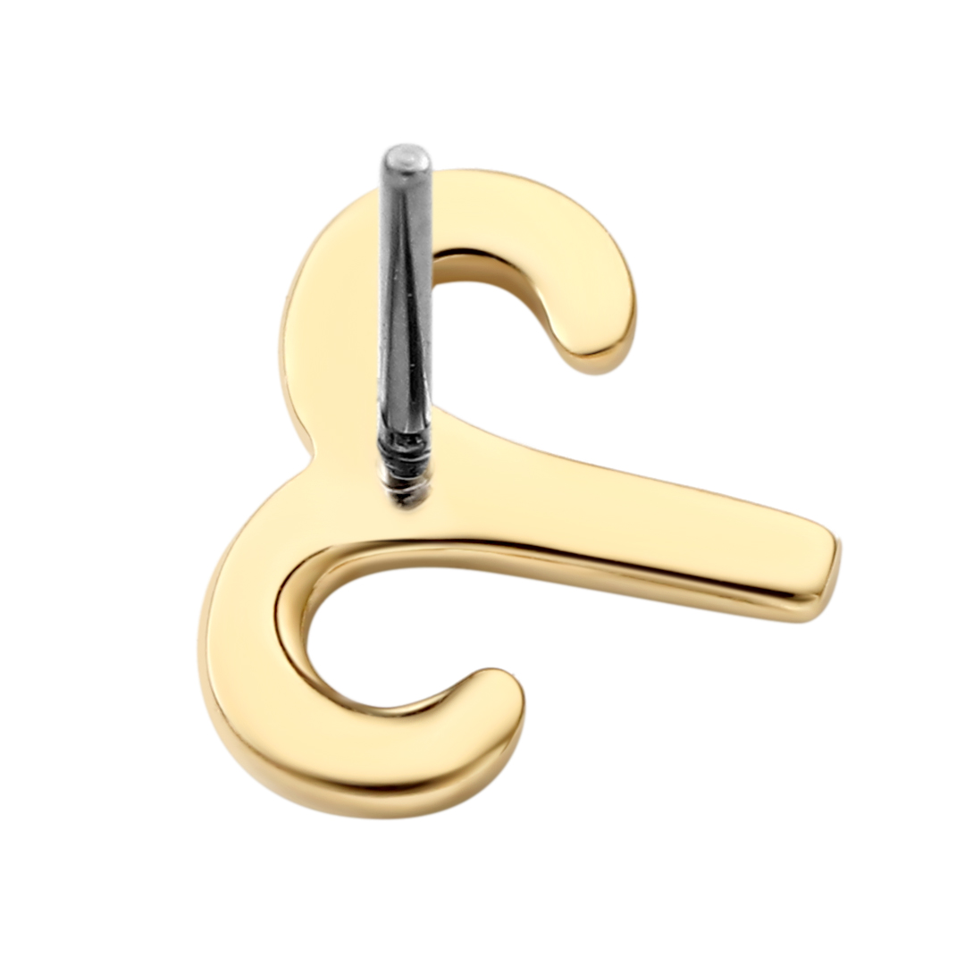 Eternal Metal 14k Solid Gold Zodiac Signs Aries Cartilage Tragus<000000> Nose Ring Jewelry Threadless Push In Ends Tops 5