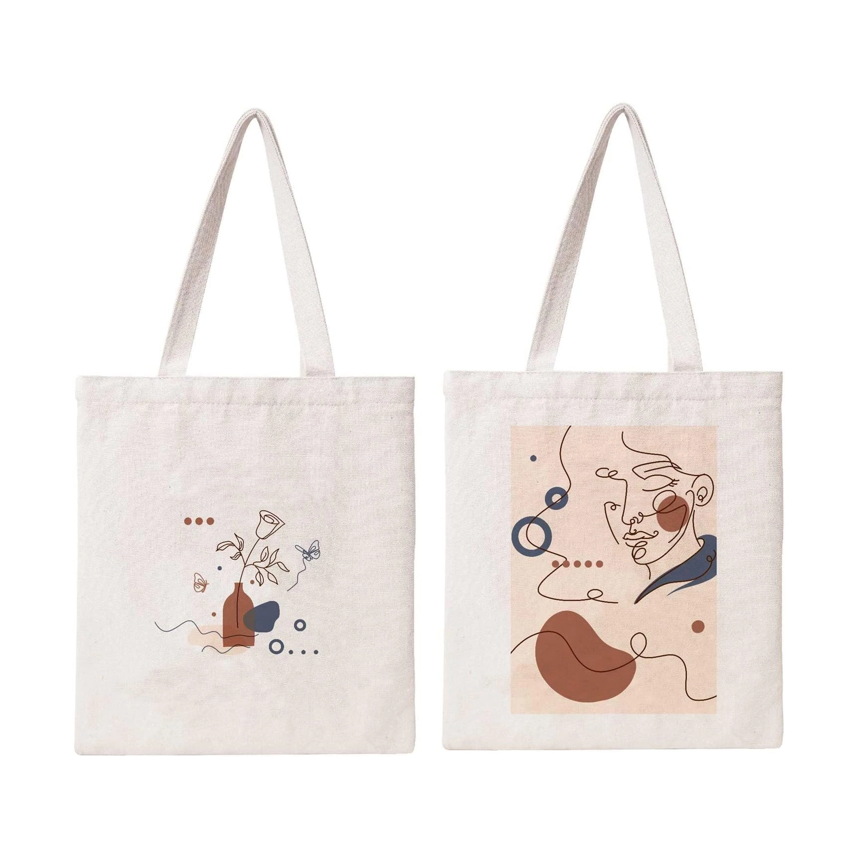 Factory Wholesale Logo Size Eco-friendly Reusable Organic Printed Canvas Tote Bag Grocery Cotton Tote Bag 1