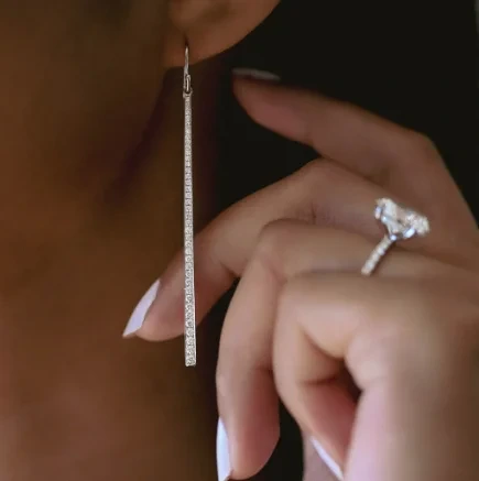 Fine Jewelry Earrings 10k/14k/18k Gold Lab Grown Diamond Hoop Earring With Real Solid Gold Woman Luxury Jewelry 1