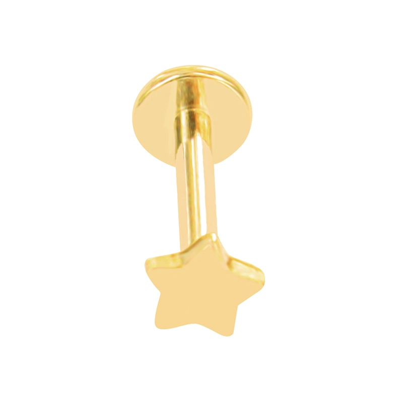 Eternal Metal Astm F136 Titanium Star Top Internally Threaded Labret Studs Body Jewelry 1