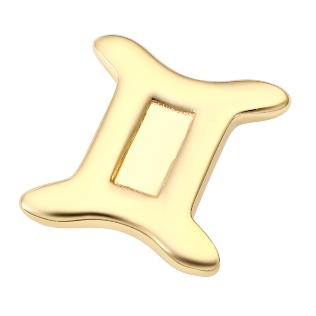 Eternal Metal 14k Solid Gold Stud Earrings Zodiac Signs Gemini Earring&nose Labret Jewelry Threadless Push In Ends Tops 1