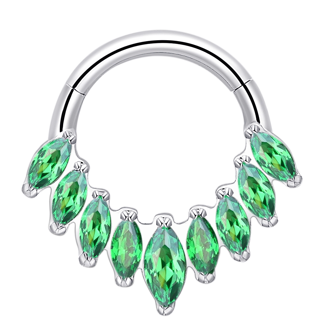 Fashion Design Eternal Mental Nose Piercing Ring Claw Setting Cz Segment Clicker Astm F136 Titanium Earring Piercing Jewelry 1
