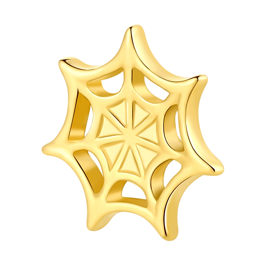 Best Selling Eternal Metal 14k Solid Gold Luxury Spider Web Shape Threaded Top Earring Nose Piercing Jewelry 1
