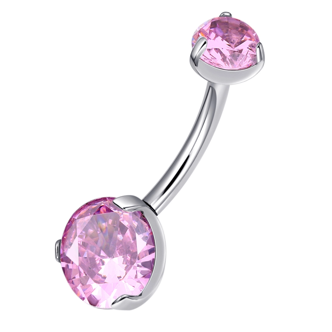 Eternal Metal Astm F136 Titanium Internally Threaded Cz&opal Belly Ring Navel Piercing Body Jewelry 1