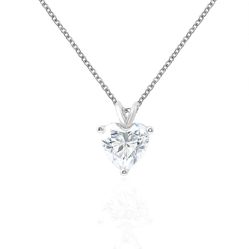 Collar de solitario de diamantes blancos de 0.5carats en el collar de oro de 10 km de oro 1