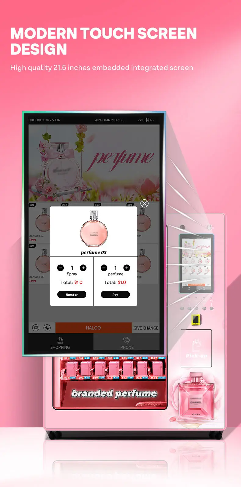 Perfume Vending Machine Fragrance Vending Machine for Shopping Malls Factory Price 7