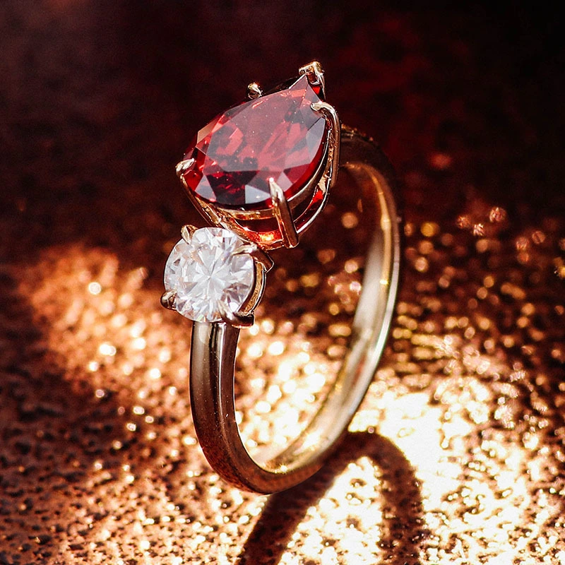 Mujeres al por mayor Ring de joyas de joyería de aniversario de la boda del aniversario de la boda de la piedra precisión de la piedra de rubí 1