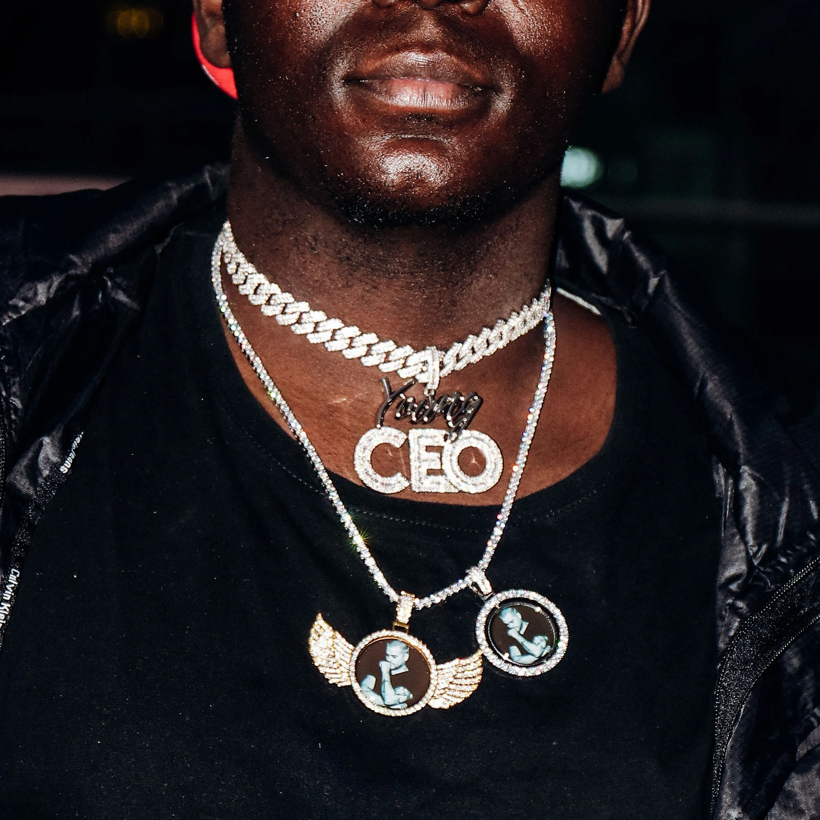 Riesiger 45 mm vereisere VVS Moissanit Diamond Hip Hop 18k Gold plattiert Sterling Silber 925 Angry Pitbull Hundeanhänger Halskette für Männer 1