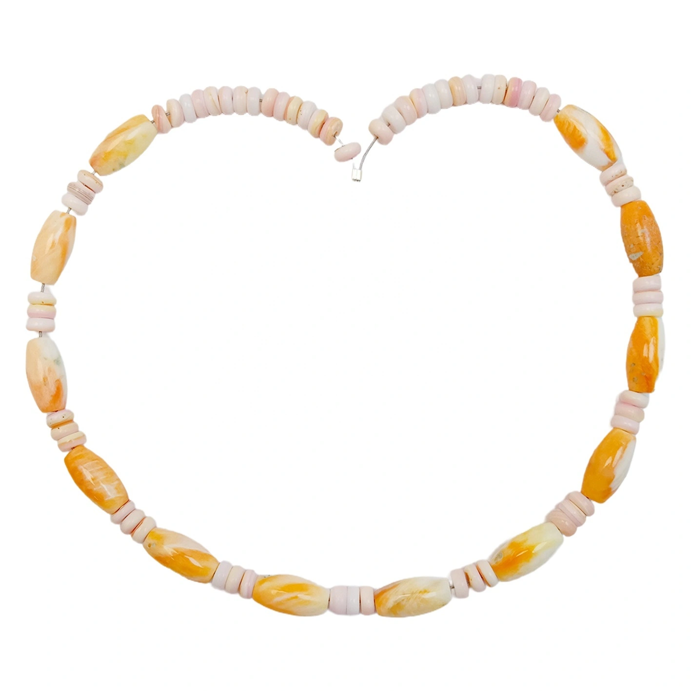 Pink Opal And Spiny Oyster Color Pink Orange 16inch Necklace Gemstone Jewelry Simple Atmosphere Delicate As Gift 1