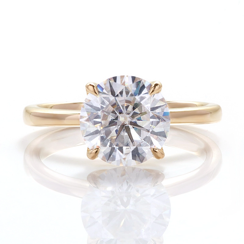 Provence Bijoux 18K Rose Gol White Or Moisanite Round Coup Diamond Engagement Mariage Classic Luxury Women Party Anneau 1