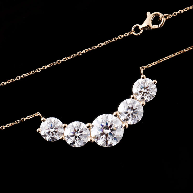 Cluster Moissanite Pendant 18K Gol Collier diamant dispersé flottant Collier de diamant en diamant Collier Moisanate délicat 1