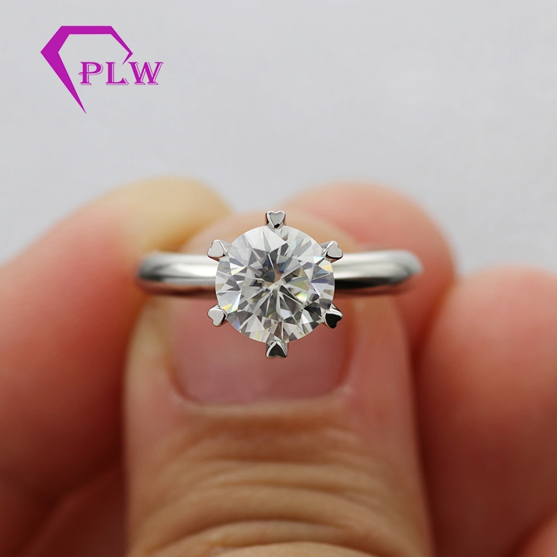 Provence Gem White Gold Plain Band Moisanite Ring 5 Carat 1