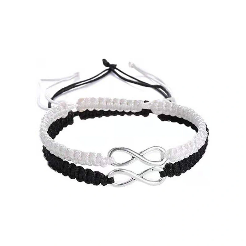 Cross Border Hot Selling Minimalist Alloy 8-character Infinitely Woven Adjustable Bracelet Friendship Couple Bracelet 1