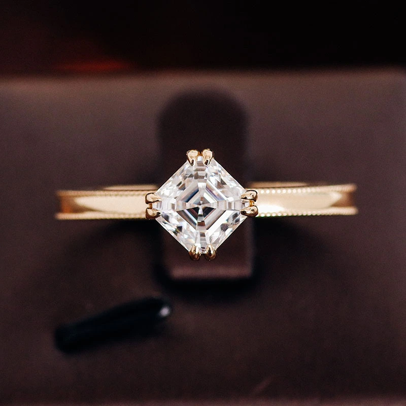 Certificat GRA personnalisé Cut Moissanite Diamond 14K 18K REAL YELLY JAUNE GOLD SEGRAGENT 1