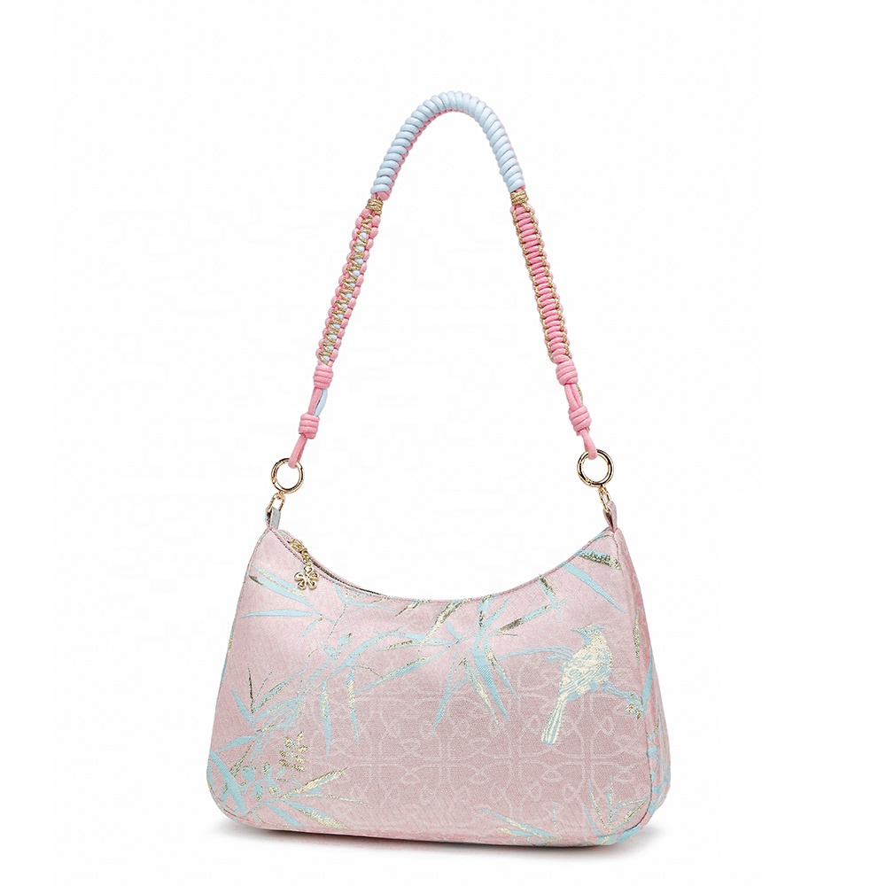 Hot Sale Hobo Saddle Bag Jacquard Poplin With Detachable Strap 3