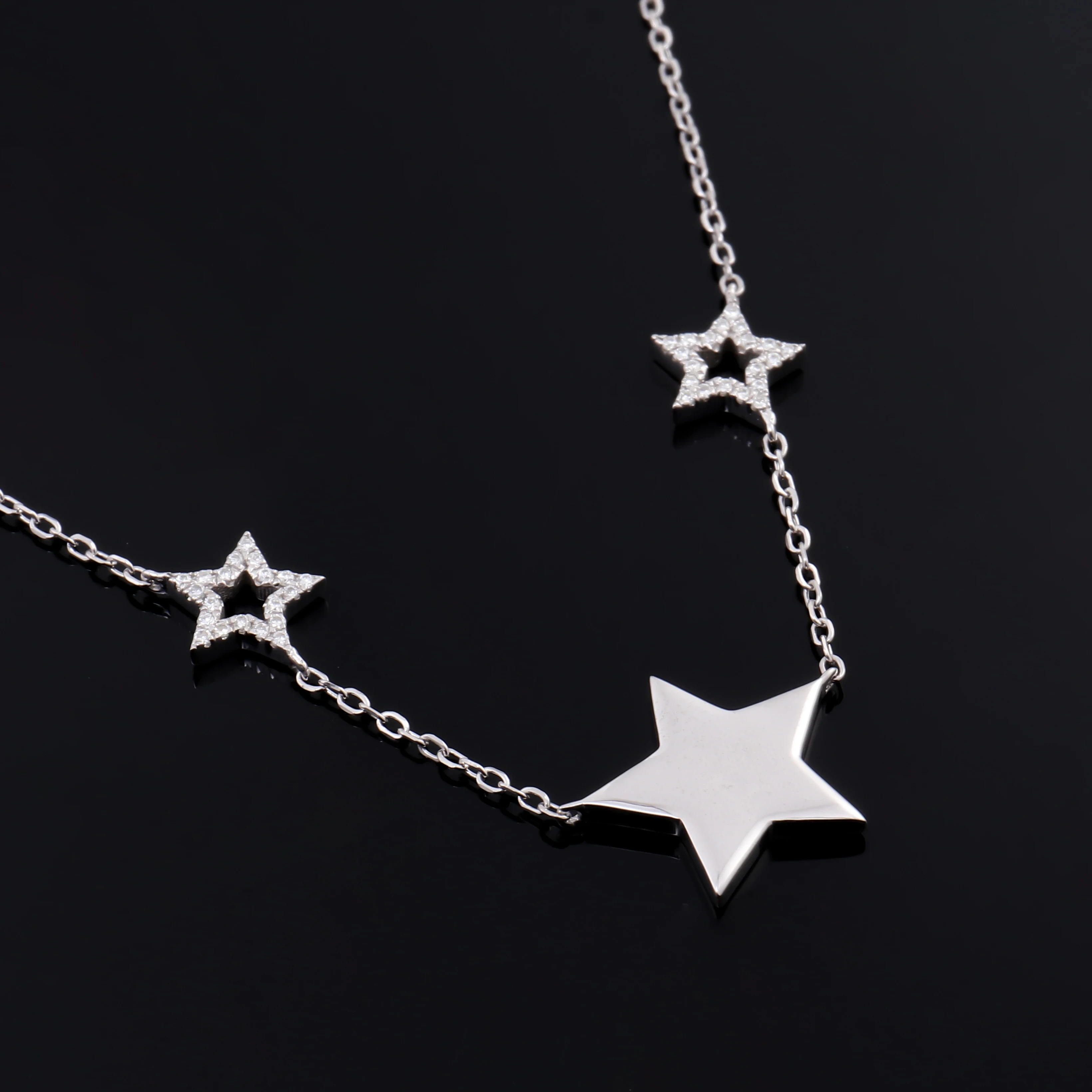 Collier d'étoile en argent sterling argent étoile étoile cou collier étoilé collier minimaliste S925 Gift de cou en argent pour elle 1