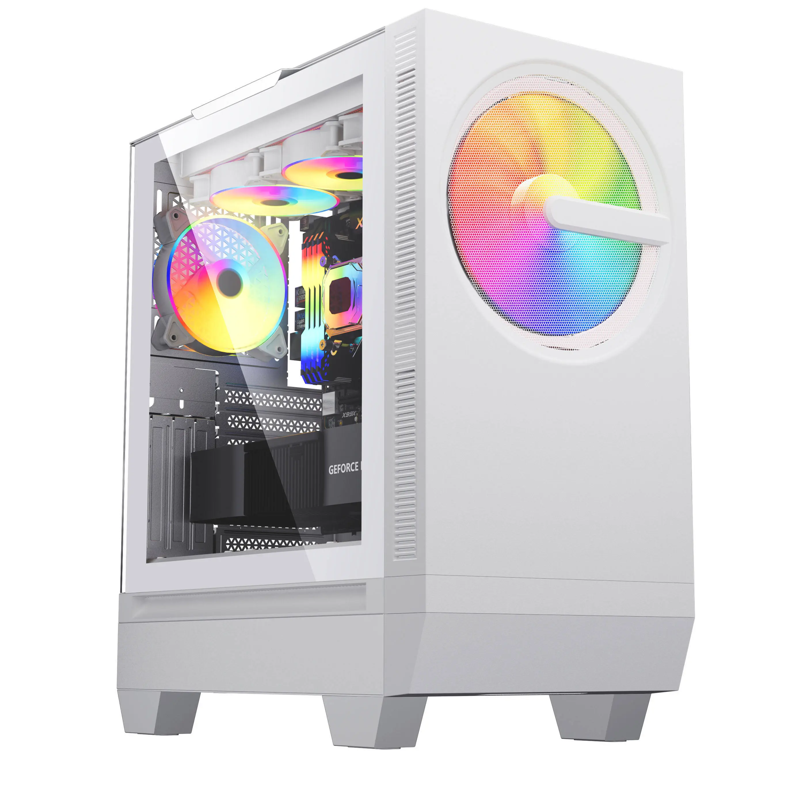 مصنع E-ATX/ATX/Micro ATX/ITX Motherboard Gaming Case مع RGB Mid Tower Computer Cases Ports Audio Front 1