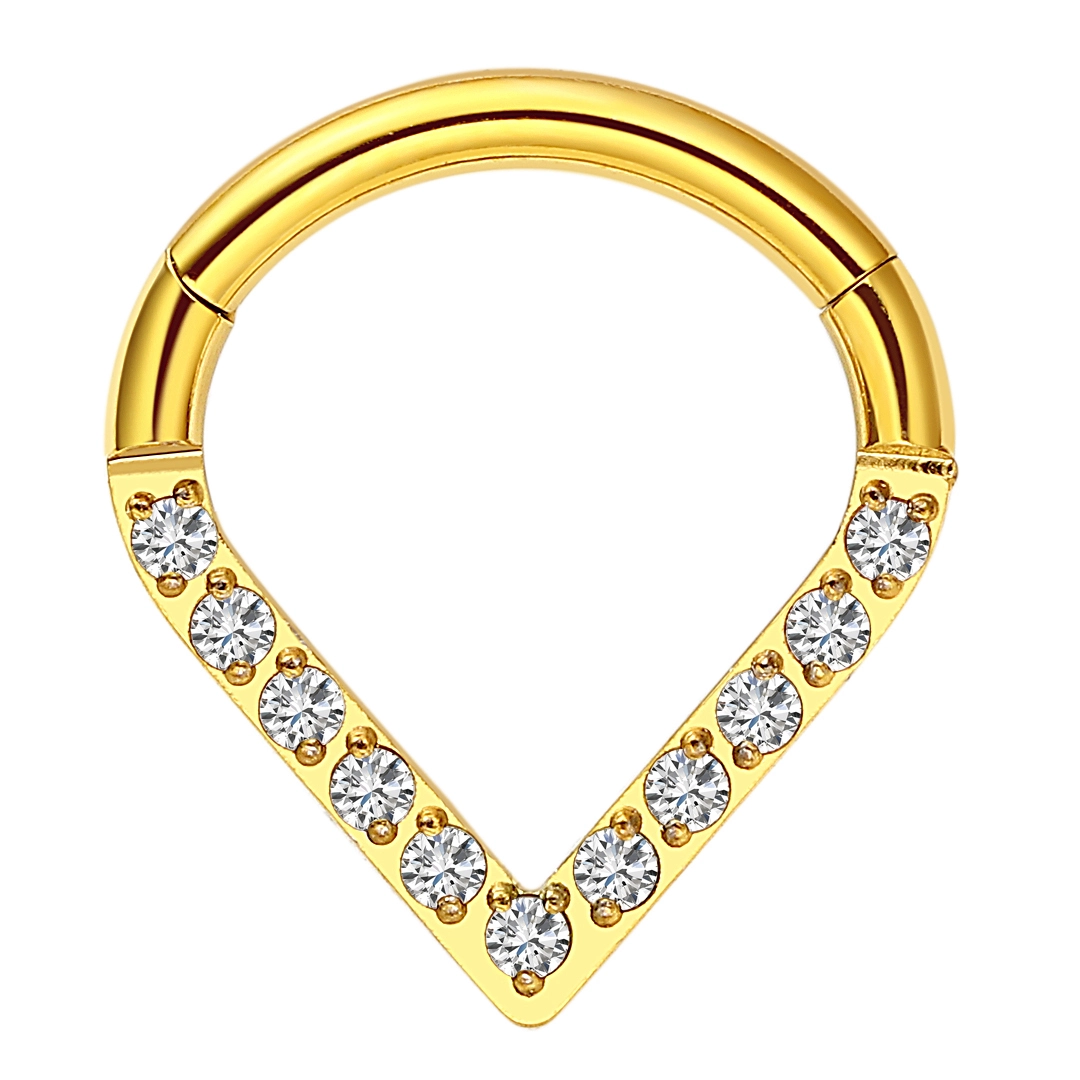Eternal Metal Astm F136 Titanium Delicate Unique Hinged Segment Clicker With Zircon Nose Conch Helix Piercing Jewelry 1