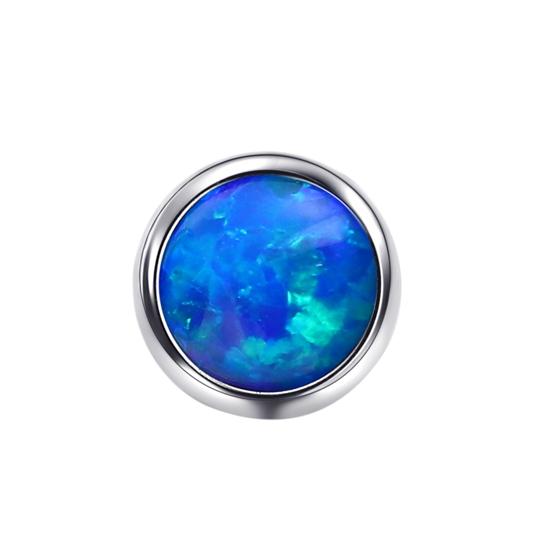 Eternal Metal G23 Titanium Piercing Opal Bezel Threaded Top Titanio Piercing Jewelry Earring Piercings 1