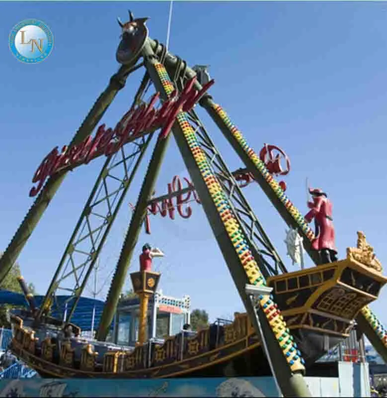 Kids Pirate Ship Ride للحدائق الخارجية - Metal & بناء الألياف الزجاجية 1
