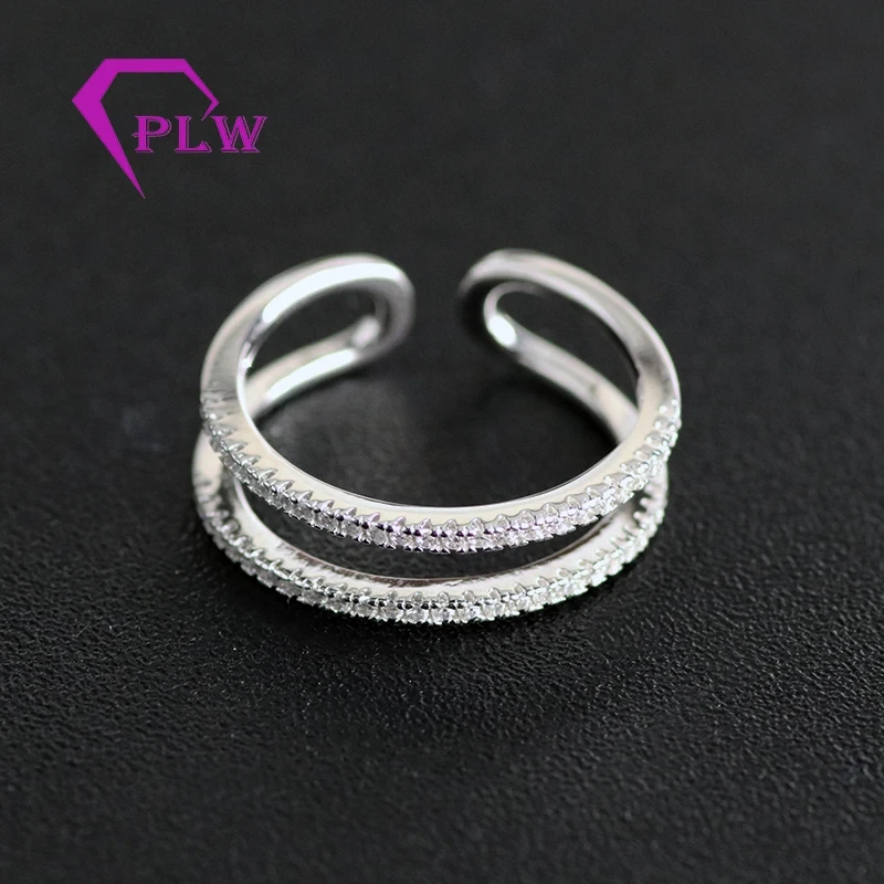 Bague cocktail en or blanc 18 carats plaqué rhodium, sertie de diamants de laboratoire VVS 1