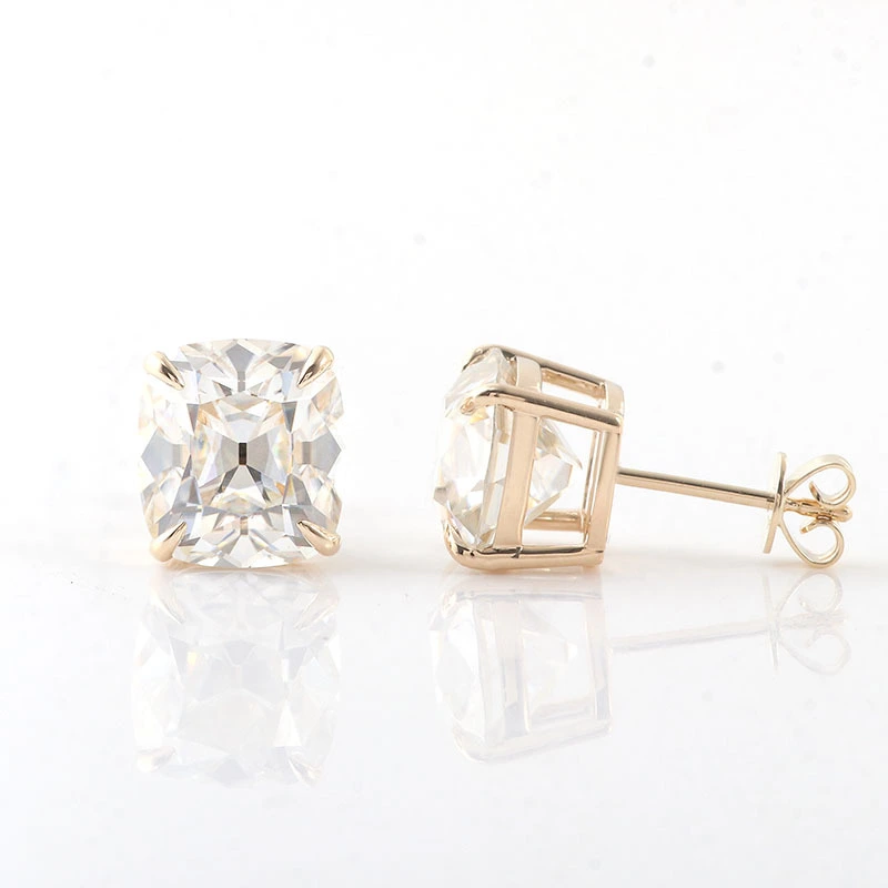Earrings Silver/10k/14k/18k Gold Lab Grown Diamonds 6ct Per Pair Cushion Old Mine Cut Def/vvs-vs Cvd Diamond Stud Earrings 1