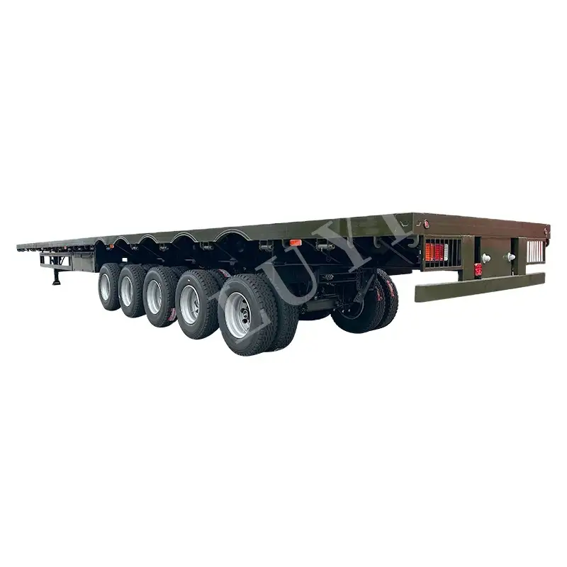 5 Axles 60t 20/40 Ft Flatbed Truck Semi Trailer 1