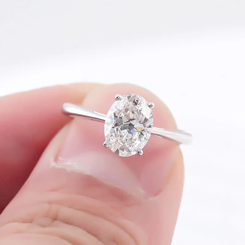 Lab Grown Diamond Oval Cut Engagement Ring F-vs Oval Diamond Wedding Ring Igi Certificate Cvd Jewelry 14k White Gold 1.5carat 1