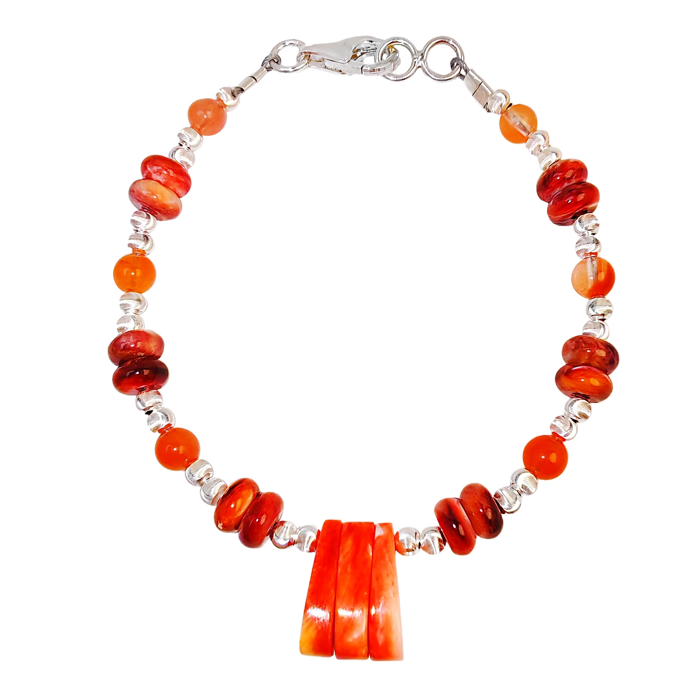 This Bracelet Combines Colorful Crystals With Red Spiny Oyster Featuring Gorgeous Colors When Moving It Exudes 1