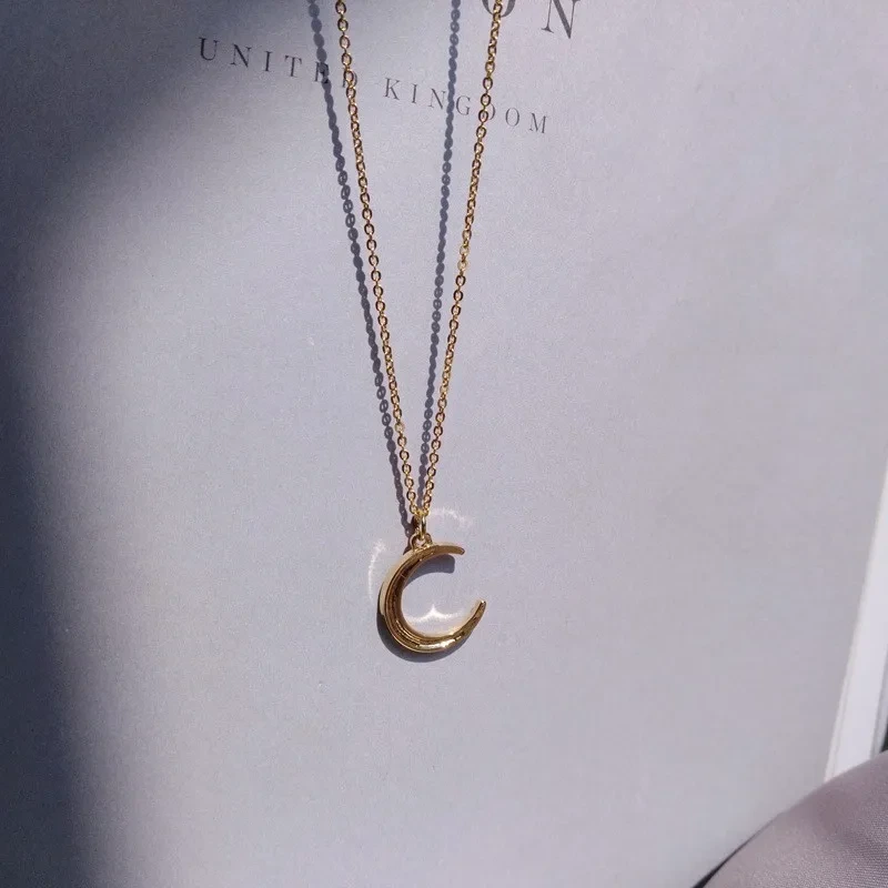 Provence bijoux mode luxe 14k jaune solide style massive de lune pendentif cadeau des femmes off 1
