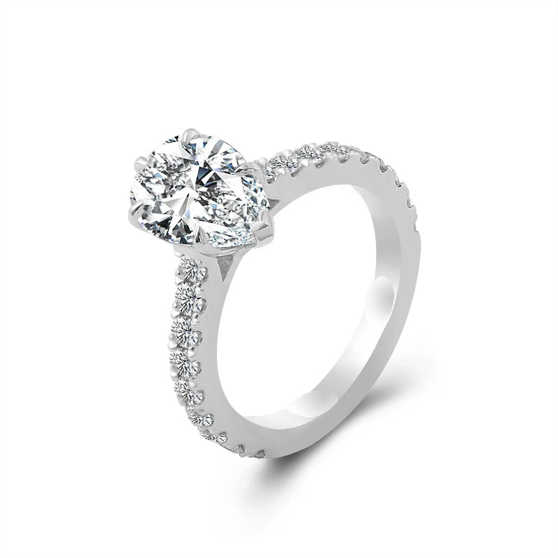 Real Gold Classic 1.42ct Lab Diamond Ring For Fabulous 14k White Gold Women's Proposal Wedding Ring Jewelry 1