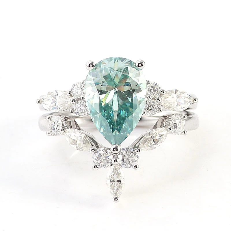 Bague en or 10 carats avec diamants et moissanite pour femme, bijou de luxe, design classique et mignon, tendance, fiançailles, mariage, fête 1