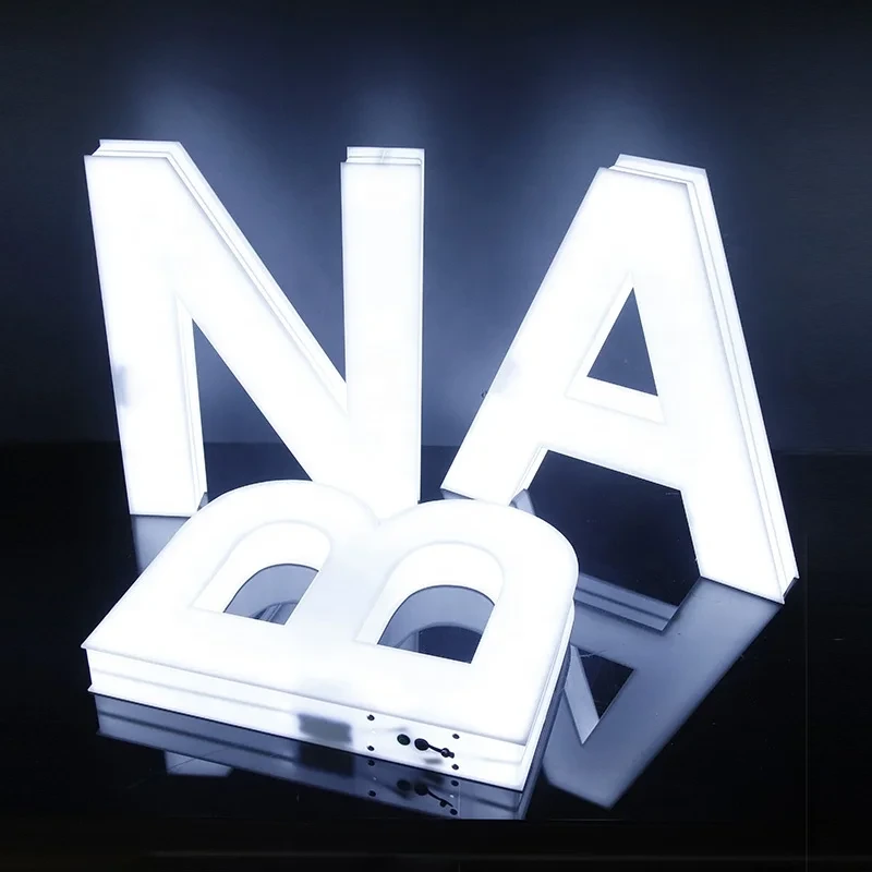 Letras Led acrílicas 3d iluminadas para presentador de alfabetos iluminados en 3d para salón, Bar, fiesta, club nocturno 1