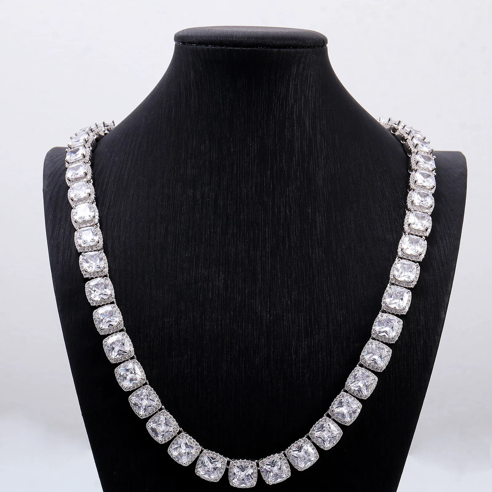 8mm Wholesale Silver Gold Color Fashion Hip Hop Necklace Moissanite Chains Iced Out Tennis Link Chain Hip Hop For Men 1