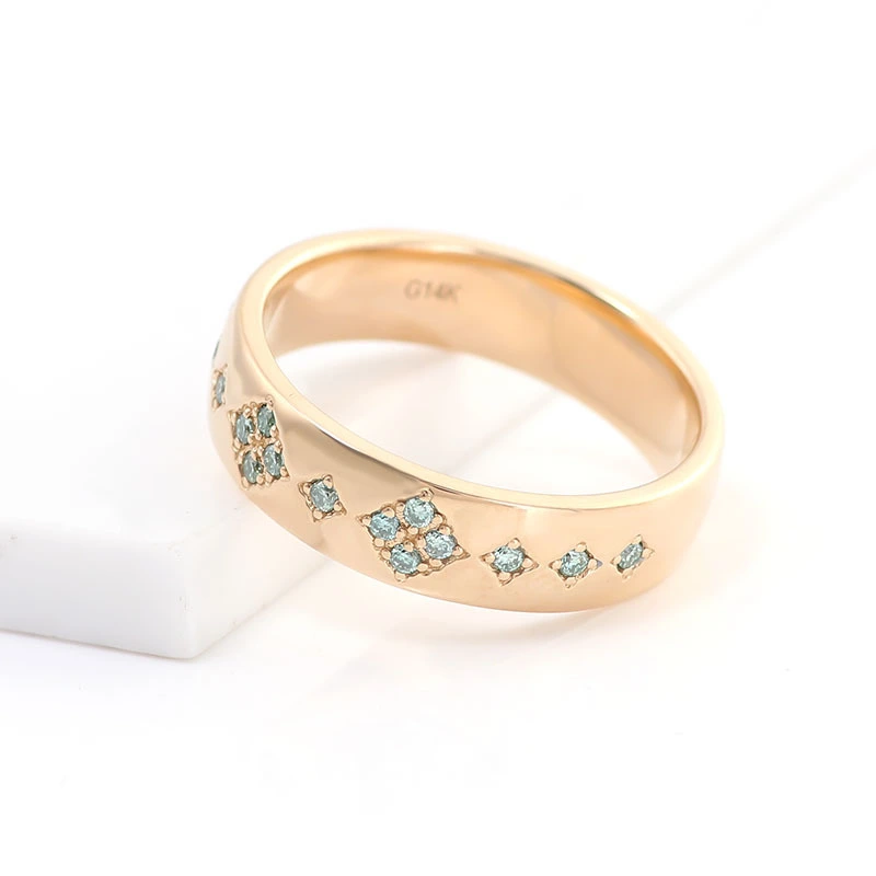 Provence Custom Green Colour Mossanite Jewelry Vvs Solitaire Real 10k 14k 18k Engagement Wedding Gold Ring For Women 1