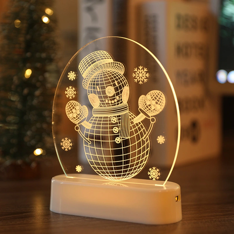 Acrylic Base Night Light GL-S08 With Battery Led Lights Ornaments 3d Letters For Christmas Tree Decorations 1