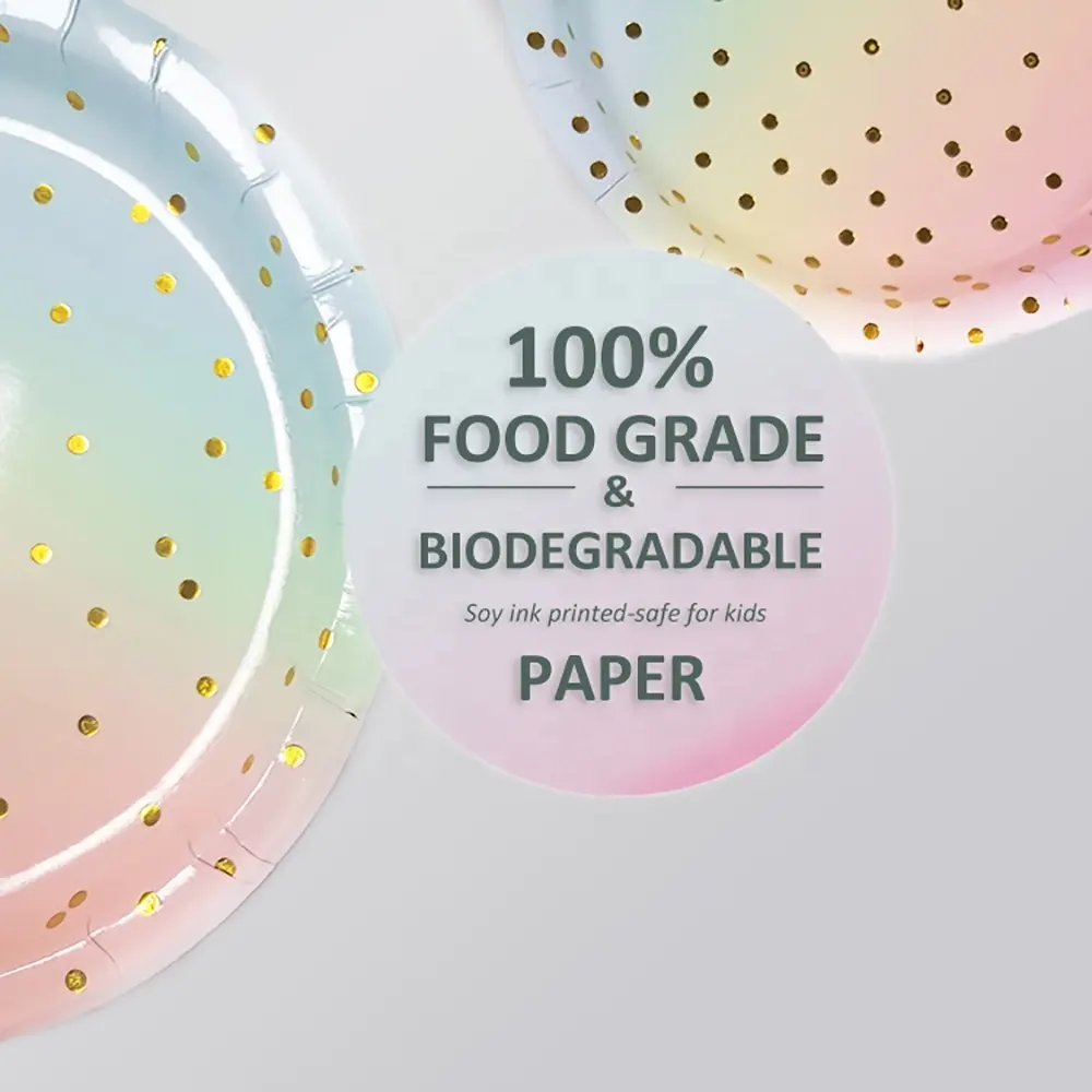 Personalised Paper Plates Rainbow Candy Plates Paper - - Xiangsheng 7
