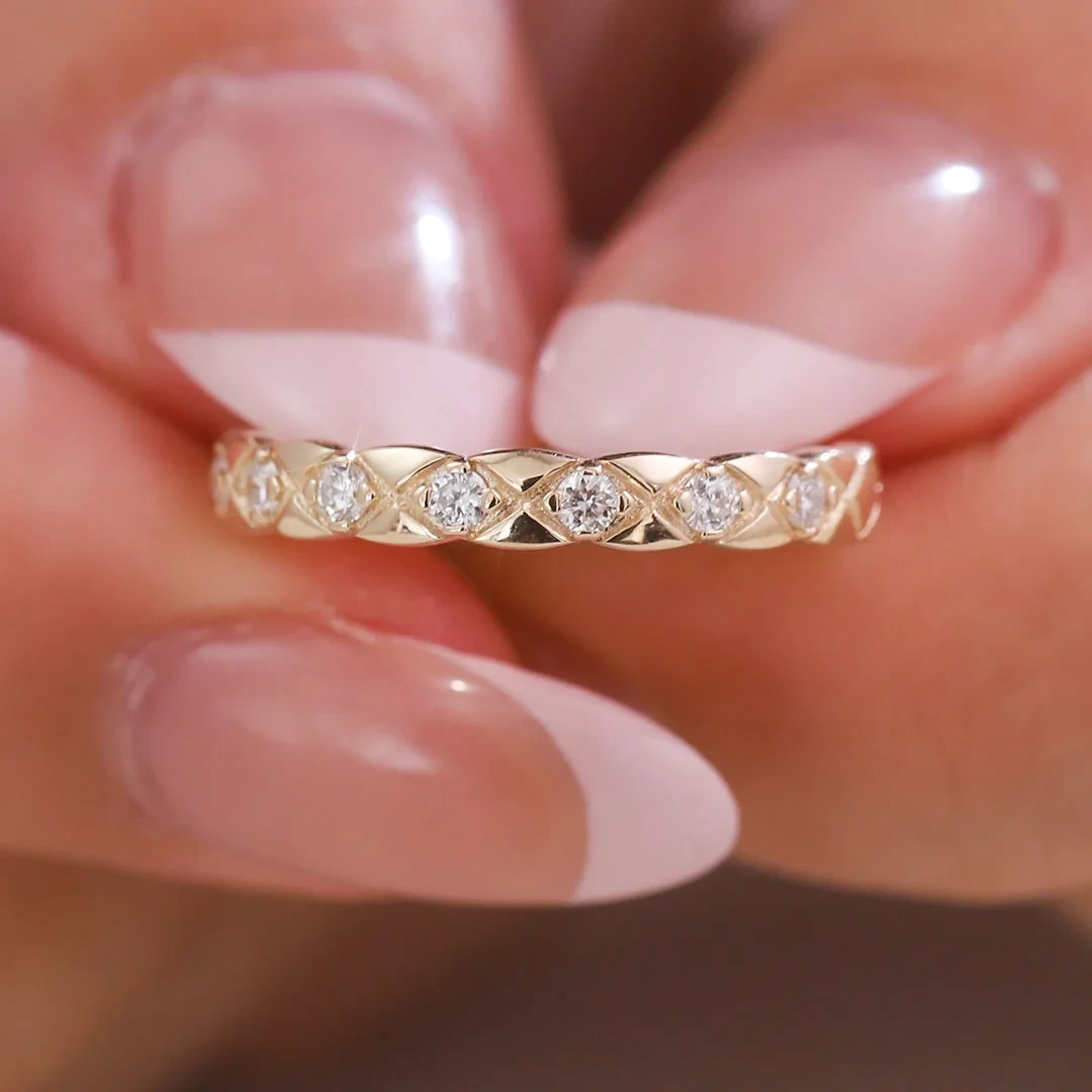 Provence bijoux personnalisée gravure Moisanite Diamond Diamond Réglage Ring 10k Gold Solid Homme Engagement / anneau de mariage Bijoux fin 1