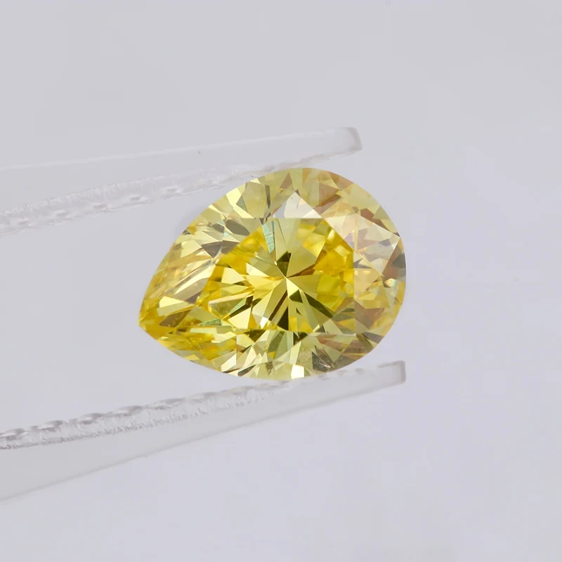 Very Attractive 1.21ct Pear Cut Fancy Vivid Yellow Hpht Diamond Real Loose Diamond Lab Grown Diamond With Certificate 1