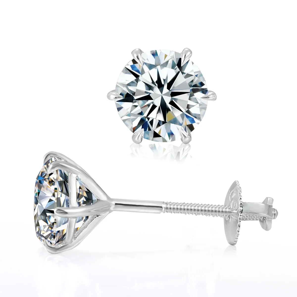 Igi Certified 1-4 Ct Diamond Earrings 14kt Gold Lab Grown Diamond Earrings Gold Diamond Earrings 6 Prong Studs Fine Jewelry 1