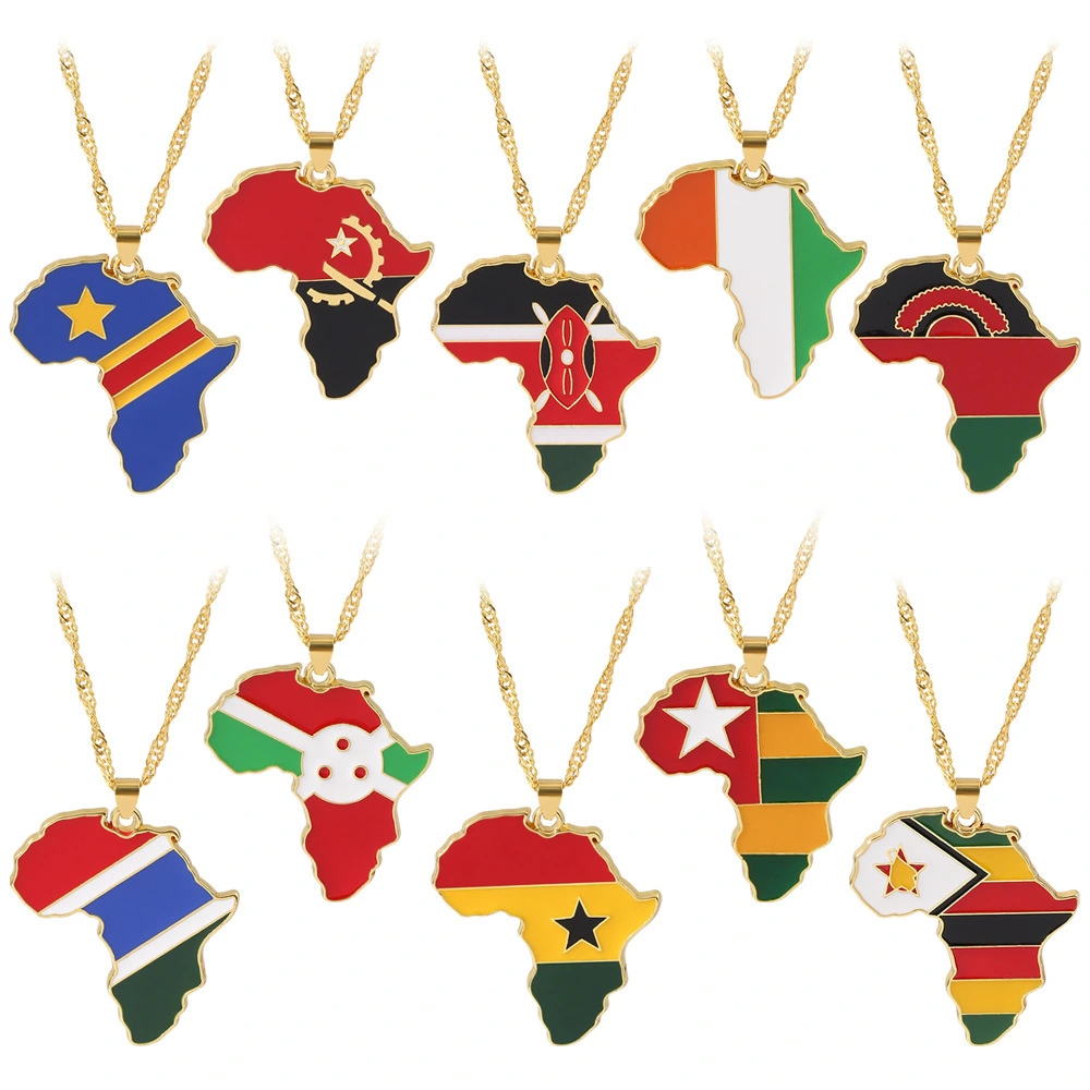 Cross Border Hot Sale World Map Necklace With Various Styles And Independent Packaging Necklace 1