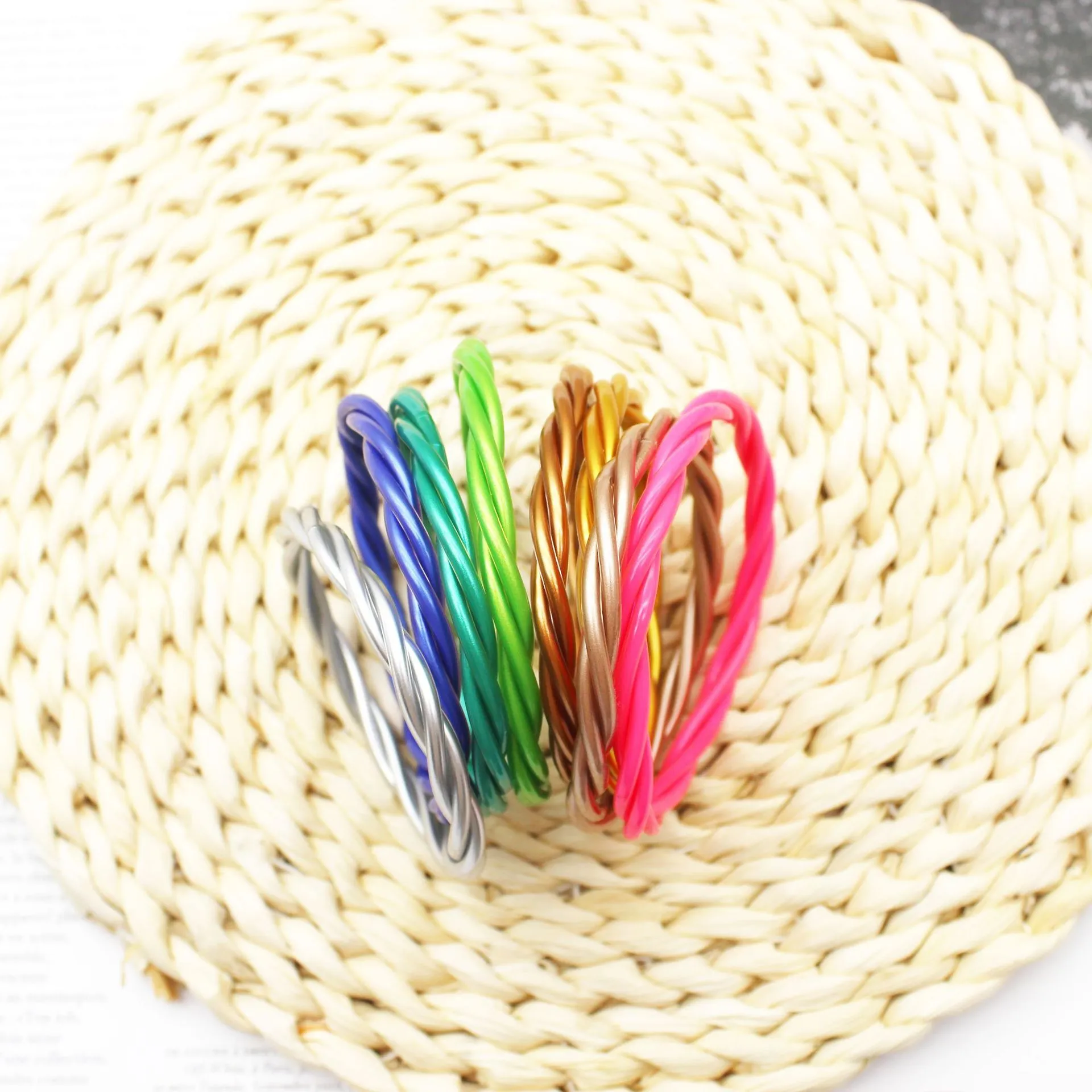 Fashionable And Soft Gold Powder Plastic Silicone Flash Weaving Gold Foil Aperture Bracelet Student Women's Jewelry 1
