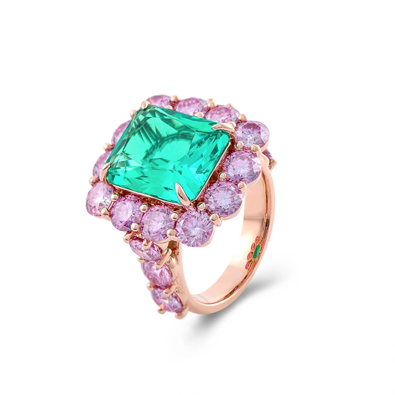 Provence Jewelry Moisanite Lab Labe émeraude rose émeraude de haute qualité avec 10k 14K 18K DHL Femmes Round Cut 1