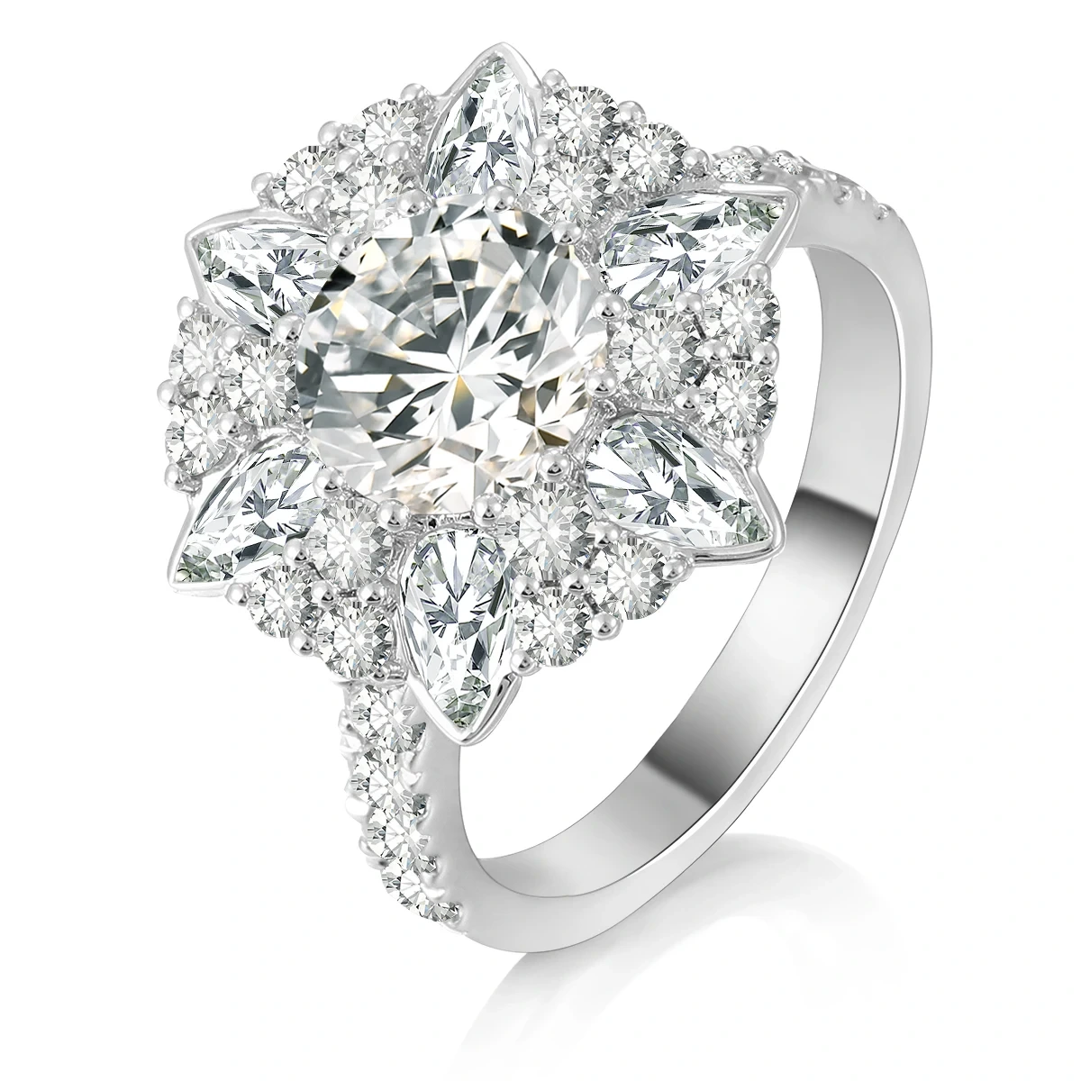 Luxury Jewelry Moissanite Diamonds Ring Round Cut Moissanite Engagement Wedding Ring 10k 14k Gold Moissanite Rings For Women Men 1