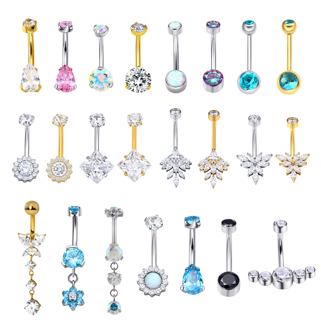 Eternal Metal F136 Titanium G23 Fashion Piercing Body Jewelry Belly Button Rings Navel Ring 1