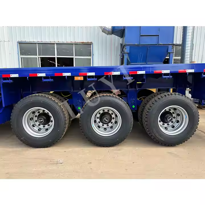 3-Axle 60-100T Container Cargo transportation Flatbed Trailer 4