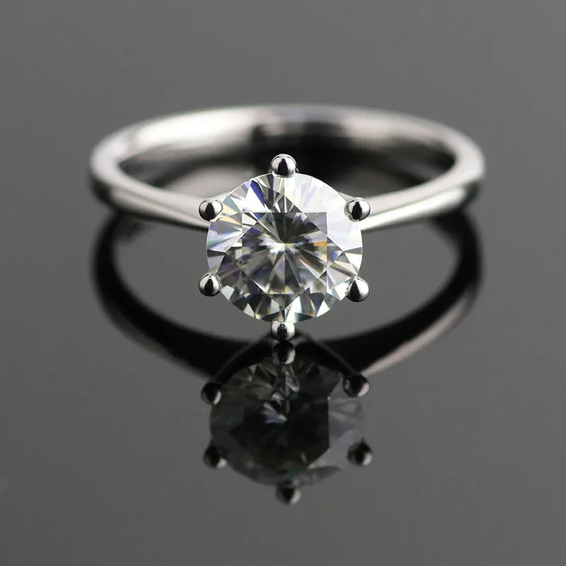 Provence Jewelry 10k 14k 18k الذهب الأبيض ستة شقوق الخواتم Moissanite هدية للنساء النمط الكلاسيكي DHL FedEx 1