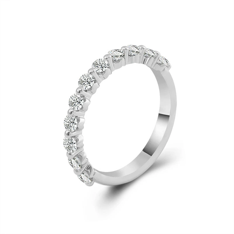 2,3 mm Diamond Floating Bubble Band partagé Prong Platinum 950 Moisanite Diamond Mariage Band Malf Bubble Eternity 1