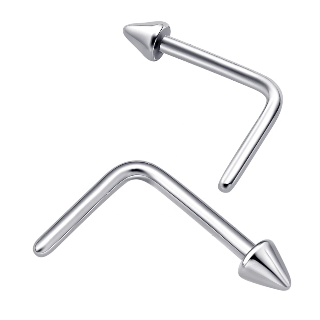Eternal Metal Astm F136 Titanium L Shaped With Cone Nose Piercing 1